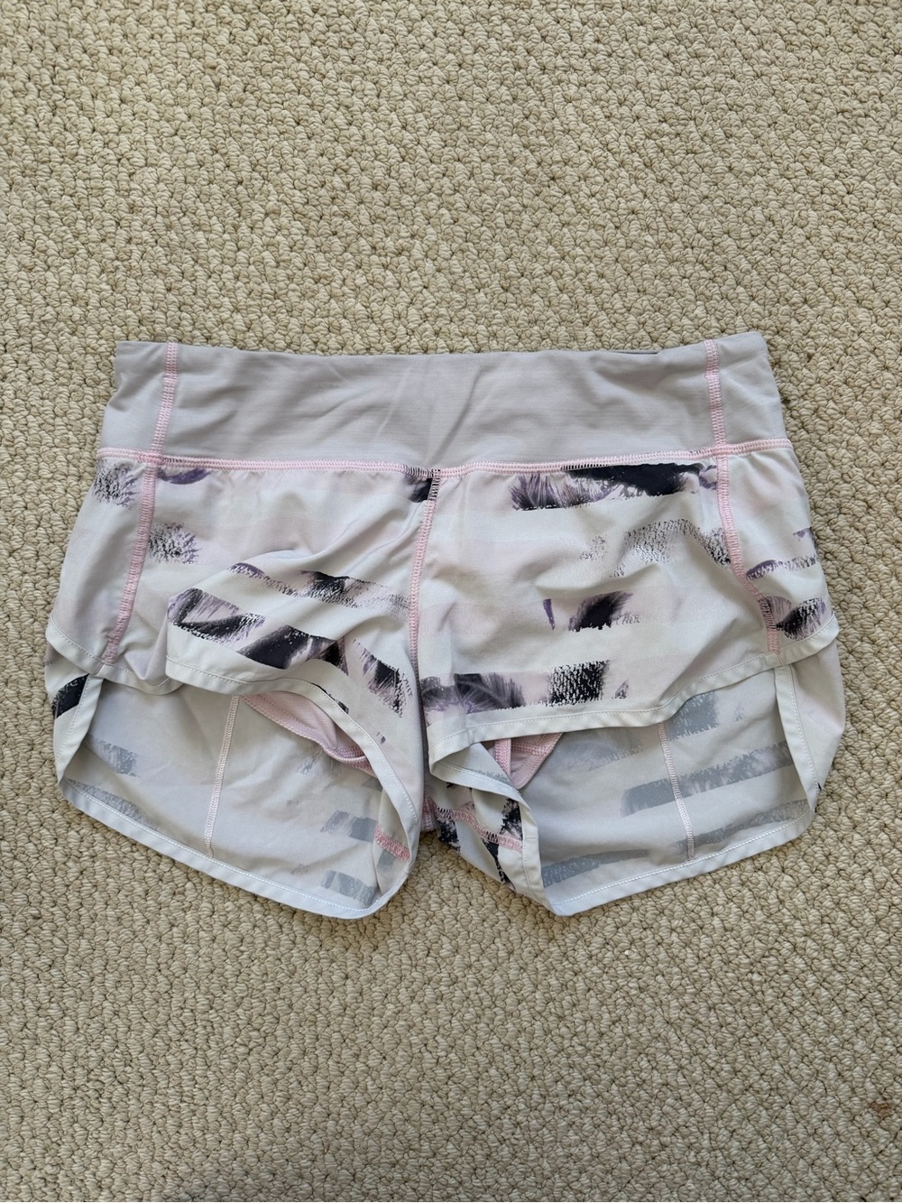 lululemon athletica Light Pink Abstract Print Athletic Shorts
